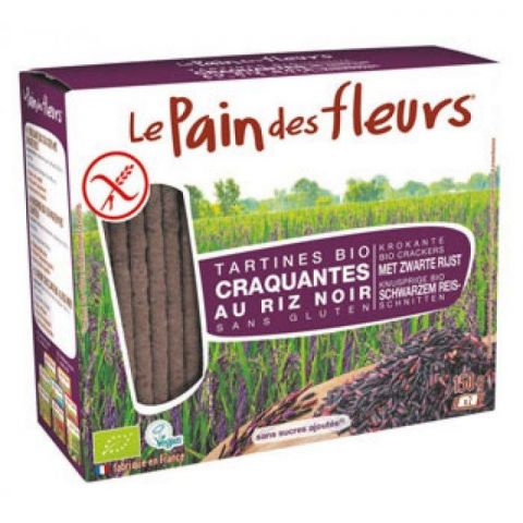 Le Pain Des Fleurs Krokante Crackers Zwarte Rijst Biologisch