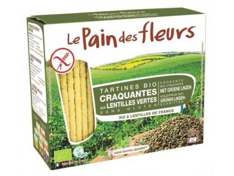 Le Pain Des Fleurs Krokante Crackers Groene Linzen  Biologisch 
