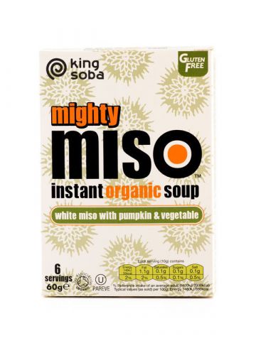 King Soba Instant Miso Soep Witte Miso met Pompoen en Groente Biologisch