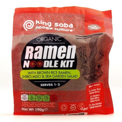 King Soba Ramen Noodle Kit Bruine Rijst, Shiro Miso en Zeesla Biologisch